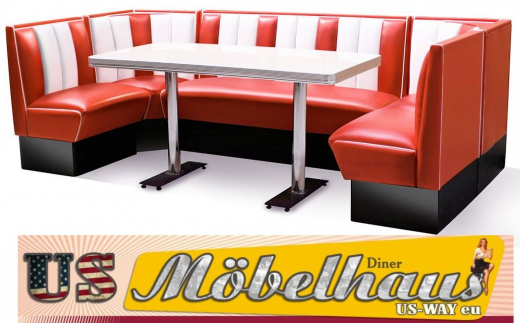 Bel Air HW-270 Set Diner Eckbank - 50er Jahre Retro Look