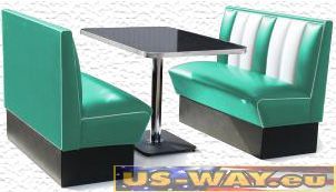 Bel Air Set Dinerbänke mit Tisch HW-120Set