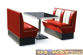 Bel Air Set Dinerbänke mit Tisch HW-120Set