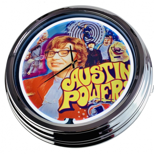 N-0565 Austin Powers Stern 2001 Große Neon-Uhr 17" Zoll Retro Wanduhr