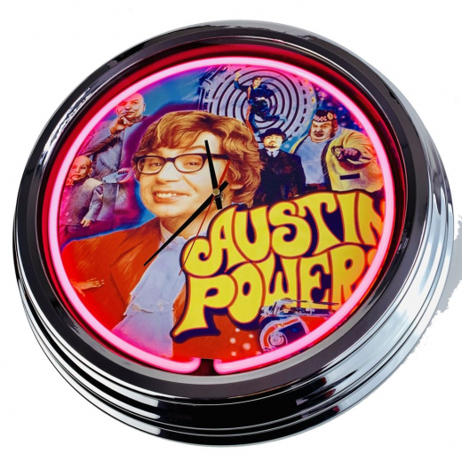 N-0565 Austin Powers Stern 2001 Große Neon-Uhr 17" Zoll Retro Wanduhr