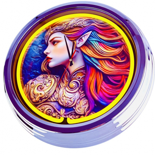 N-0834 Elfe Große Neon-Uhr 17" Zoll Retro Wanduhr