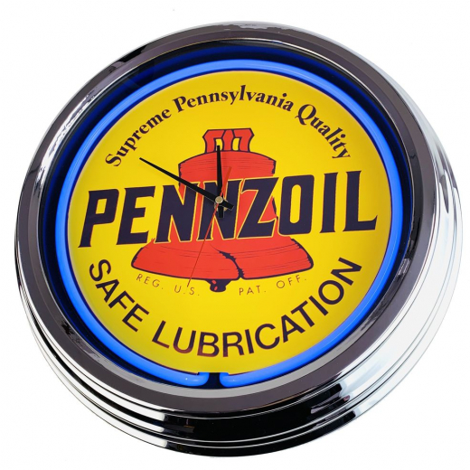 N-0329 Pennzoil Große Neon-Uhr 17" Zoll Retro Wanduhr