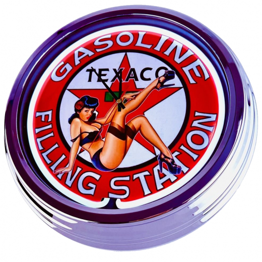 N-0893 Gasoline Filling Station Pin-Up Große Neon-Uhr 17" Zoll Retro Wanduhr