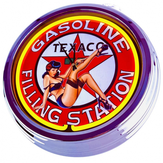 N-0893 Gasoline Filling Station Pin-Up Große Neon-Uhr 17" Zoll Retro Wanduhr
