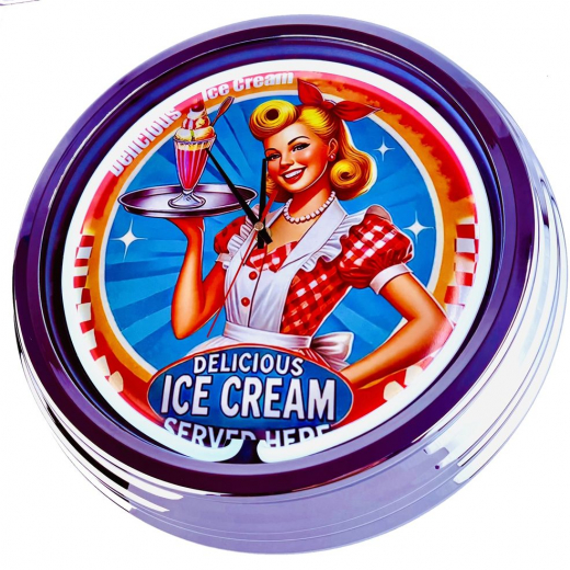 N-0844 American Eis Cream Große Neon-Uhr 17" Zoll Retro Wanduhr