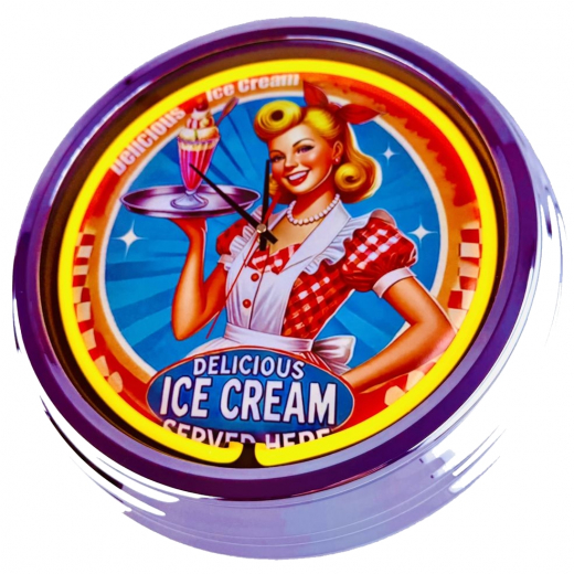 N-0844 American Eis Cream Große Neon-Uhr 17" Zoll Retro Wanduhr