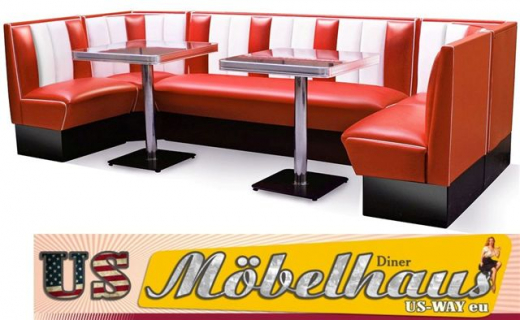 Bel Air HW-300 Set Diner Eckbank - 50er Jahre Retro Look