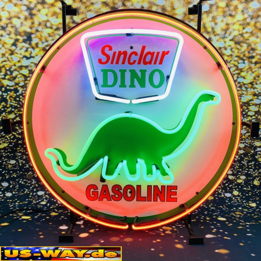 N-N0123 Sinclare Dino Gasoline Neon Display – Leuchtendes Retro-Schild für Zuhause & Gewerbe