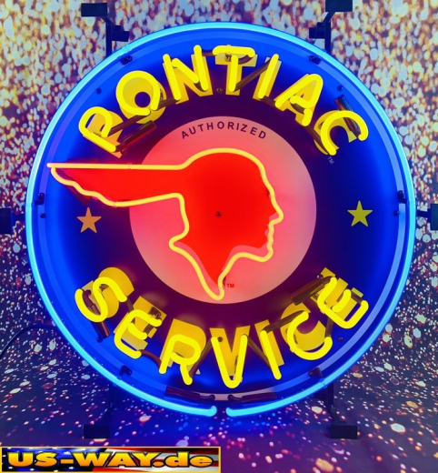 N-N0104 Pontiac Service Neon Display – Leuchtendes Retro-Schild für Zuhause & Gewerbe