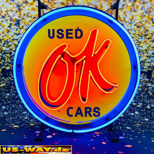 N-N0105 OK Used Cars Neon Display – Leuchtendes Retro-Schild für Zuhause & Gewerbe