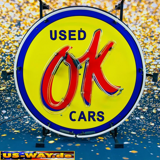 N-N0105 OK Used Cars Neon Display – Leuchtendes Retro-Schild für Zuhause & Gewerbe
