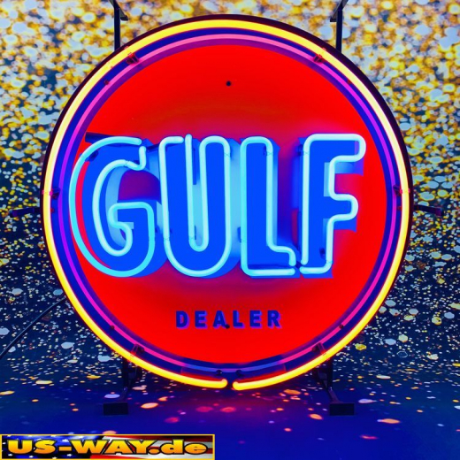 N-N0106 Gulf Neon Display – Leuchtendes Retro-Schild für Zuhause & Gewerbe