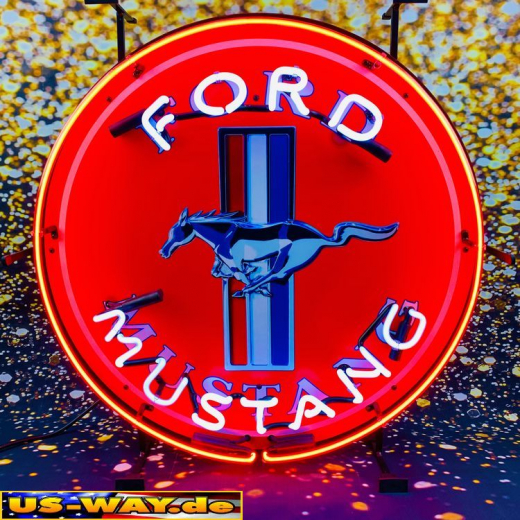 N-N0110 Mustang Neon Display – Leuchtendes Retro-Schild für Zuhause & Gewerbe