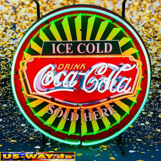 N-N0114 Coca-Cola Round Neon Display – Leuchtendes Retro-Schild für Zuhause & Gewerbe