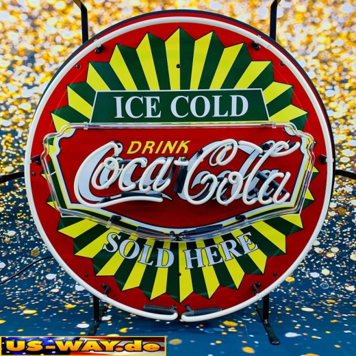 N-N0114 Coca-Cola Round Neon Display – Leuchtendes Retro-Schild für Zuhause & Gewerbe