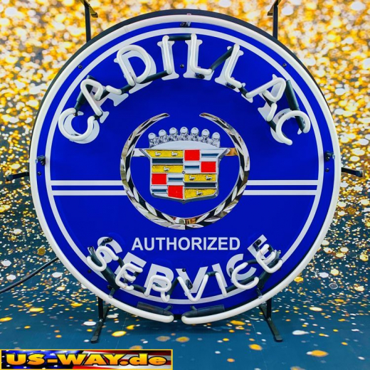 N-N0116 Cadillac Service Route 66 Neon Display – Leuchtendes Retro-Schild für Zuhause & Gewerbe