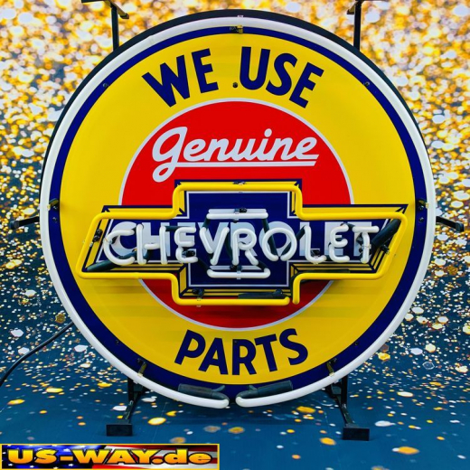 N-N0117 Chevrolet Use Parts Neon Display – Leuchtendes Retro-Schild für Zuhause & Gewerbe