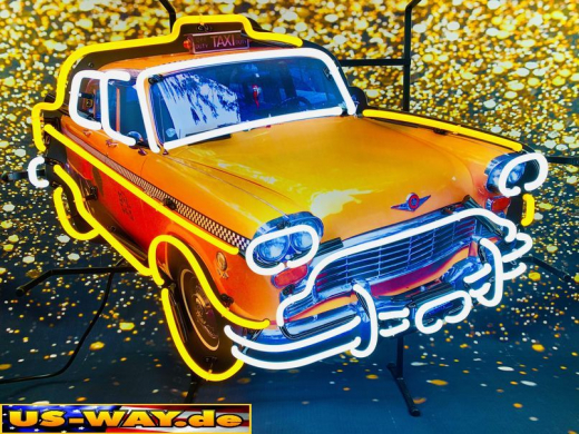 N-N0127 New York Checker Taxi Neon Display – Leuchtendes Retro-Schild für Zuhause & Gewerbe