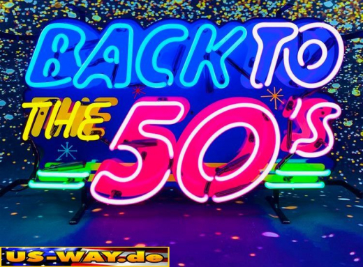N-N0130 Back To The 50´s Neon Display – Leuchtendes Retro-Schild für Zuhause & Gewerbe