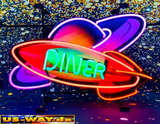 N-N0135 Rocket Diner Neon Display – Leuchtendes Retro-Schild für Zuhause & Gewerbe