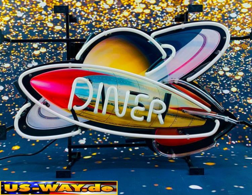 N-N0135 Rocket Diner Neon Display – Leuchtendes Retro-Schild für Zuhause & Gewerbe