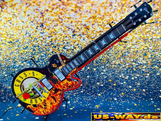 N-N0136 Guns n Roses Guitar Neon Display – Leuchtendes Retro-Schild für Zuhause & Gewerbe