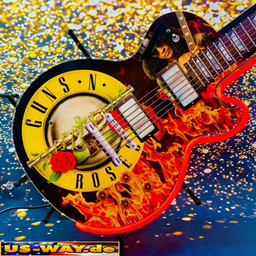 N-N0136 Guns n Roses Guitar Neon Display – Leuchtendes Retro-Schild für Zuhause & Gewerbe