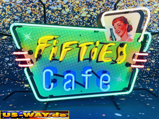 N-N0138 Fifties Cafe Neon Display – Leuchtendes Retro-Schild für Zuhause & Gewerbe