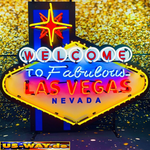 N-N0141 Welcome Las Vegas XL Neon Display – Leuchtendes Retro-Schild für Zuhause & Gewerbe