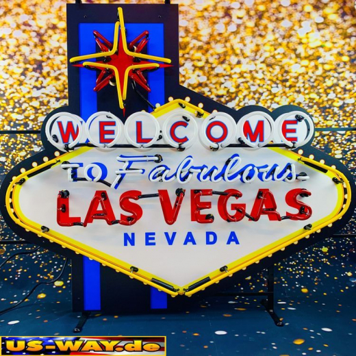 N-N0141 Welcome Las Vegas XL Neon Display – Leuchtendes Retro-Schild für Zuhause & Gewerbe