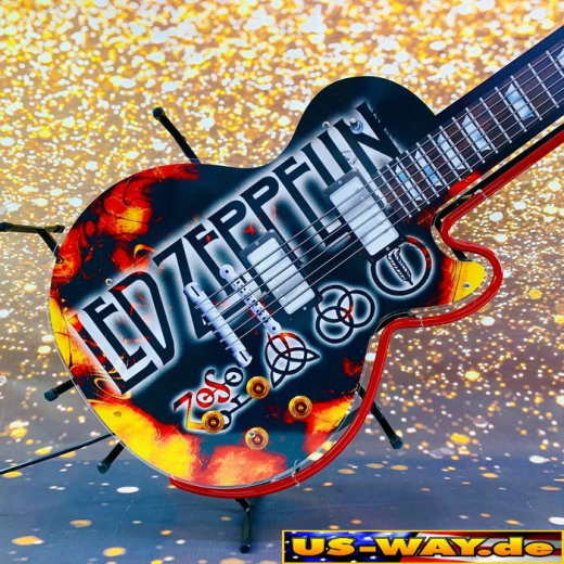 N-N0148 LED Zeppelin Guitar Neon Display – Leuchtendes Retro-Schild für Zuhause & Gewerbe