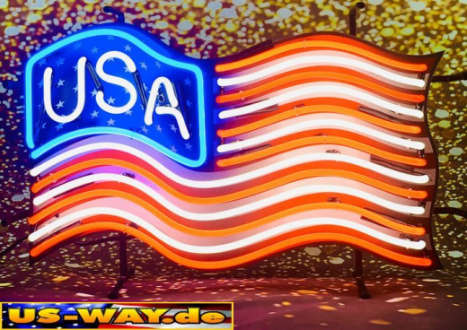 N-N0149 USA Flagge Neon Display – Leuchtendes Retro-Schild für Zuhause & Gewerbe