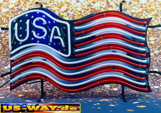 N-N0149 USA Flagge Neon Display – Leuchtendes Retro-Schild für Zuhause & Gewerbe