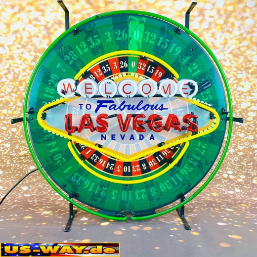 N-N0156 Las Vegas Roulette Neon Display – Leuchtendes Retro-Schild für Zuhause & Gewerbe