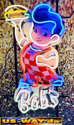 N-N0158 Bob´s Big Boy Burger Neon Display – Leuchtendes Retro-Schild für Zuhause & Gewerbe