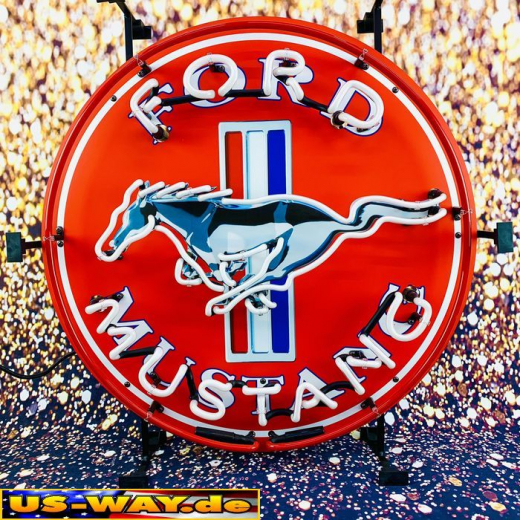 N-N0163 Mustang Neon Display – Leuchtendes Retro-Schild für Zuhause & Gewerbe