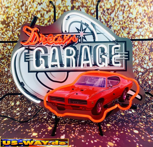N-N0165 Dream Garage GTO Neon Display – Leuchtendes Retro-Schild für Zuhause & Gewerbe