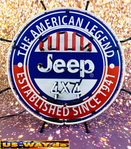 N-N0167 Jeep American Legend Neon Display – Leuchtendes Retro-Schild für Zuhause & Gewerbe
