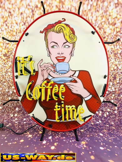 N-N0178 It´s Coffee Time Neon Display – Leuchtendes Retro-Schild für Zuhause & Gewerbe