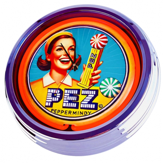 N-0867 Pfefferminz-Bonbon-3, Große Neon-Uhr 17" Zoll Retro Wanduhr