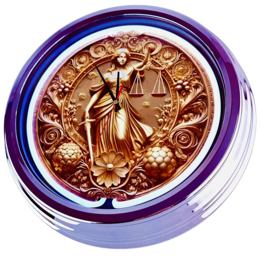 N-0835 Engel der Gerechtigkeit Große Neon-Uhr 17" Zoll Retro Wanduhr