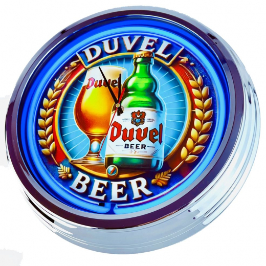 N-0833 Duvel Beer Große Neon-Uhr 17" Zoll Retro Wanduhr
