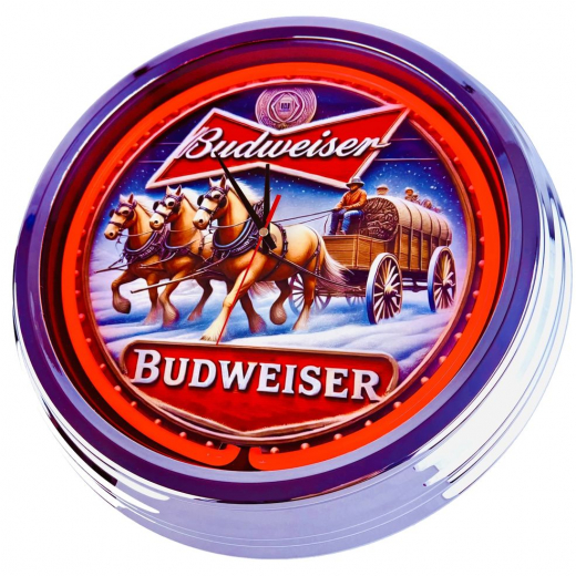 N-0824 Budweiser Große Neon-Uhr 17" Zoll Retro Wanduhr