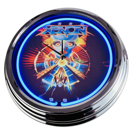 N-0518 Flipper Xenon Bally 1980 Große Neon-Uhr 17" Zoll Retro Wanduhr