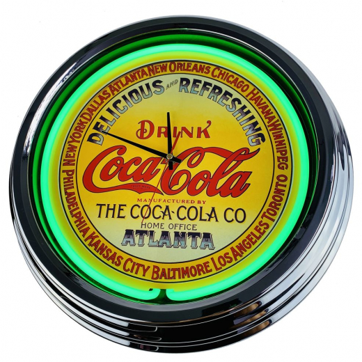 N-0218 Coke-Atlanta Große Neon-Uhr 17" Zoll Retro Wanduhr