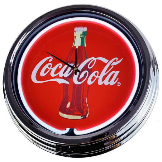 N-0216 Coke-Bullseye Große Neon-Uhr 17" Zoll Retro Wanduhr