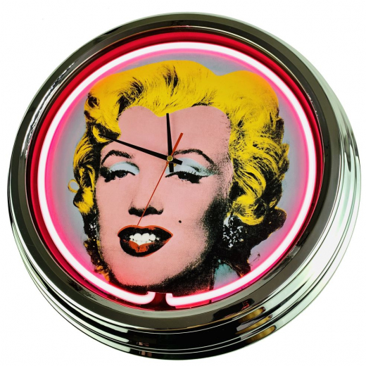 N-0204 Marilyn Monroe Große Neon-Uhr 17" Zoll Retro Wanduhr