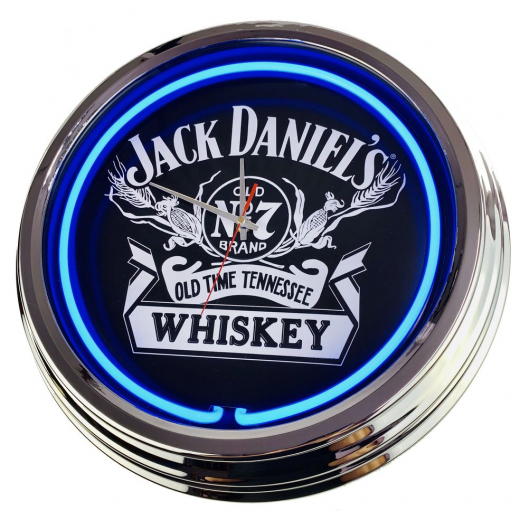 N-0202 Jack-Daniel´s Große Neon-Uhr 17" Zoll Retro Wanduhr