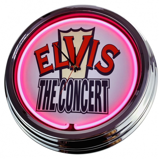 N-0271 Elvis The Concert Große Neon-Uhr 17" Zoll Retro Wanduhr